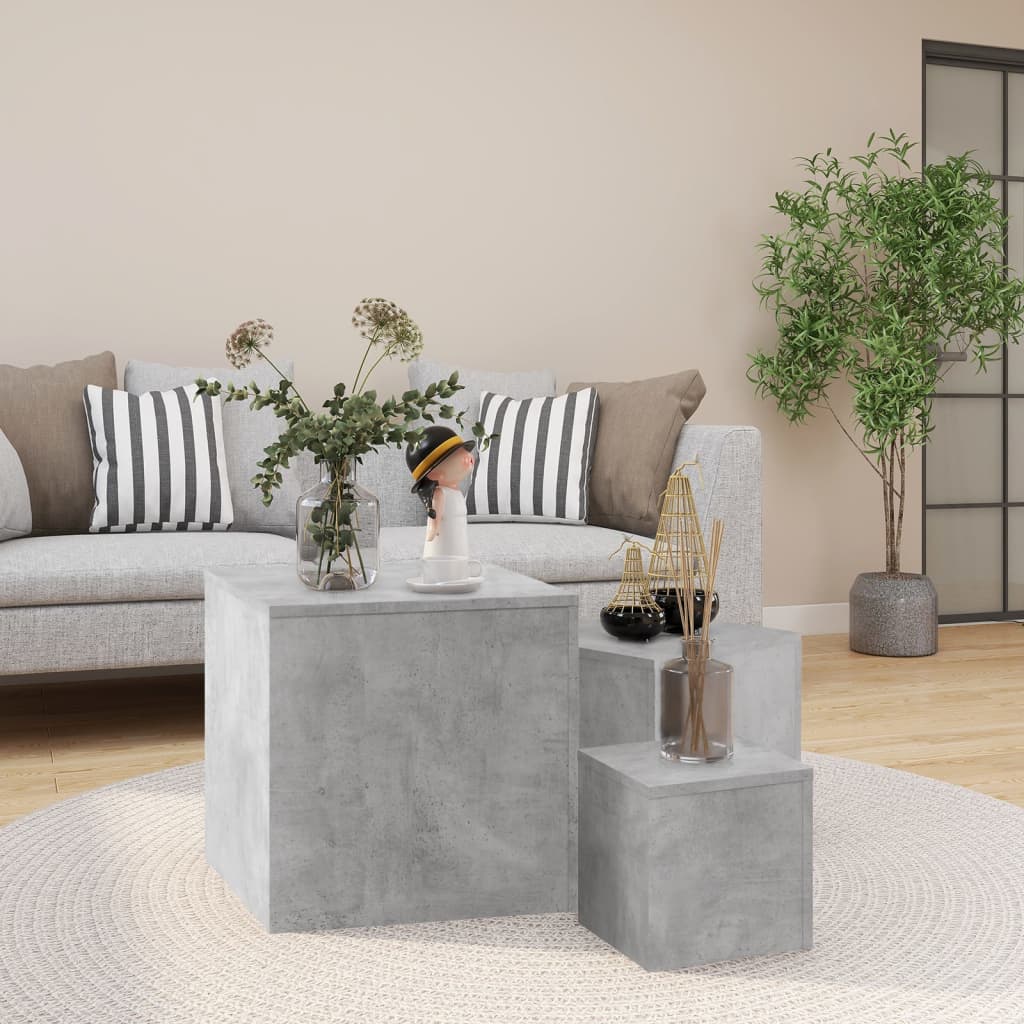 Bijzettafels Bewerkt Hout Artisanaal Eikenkleur