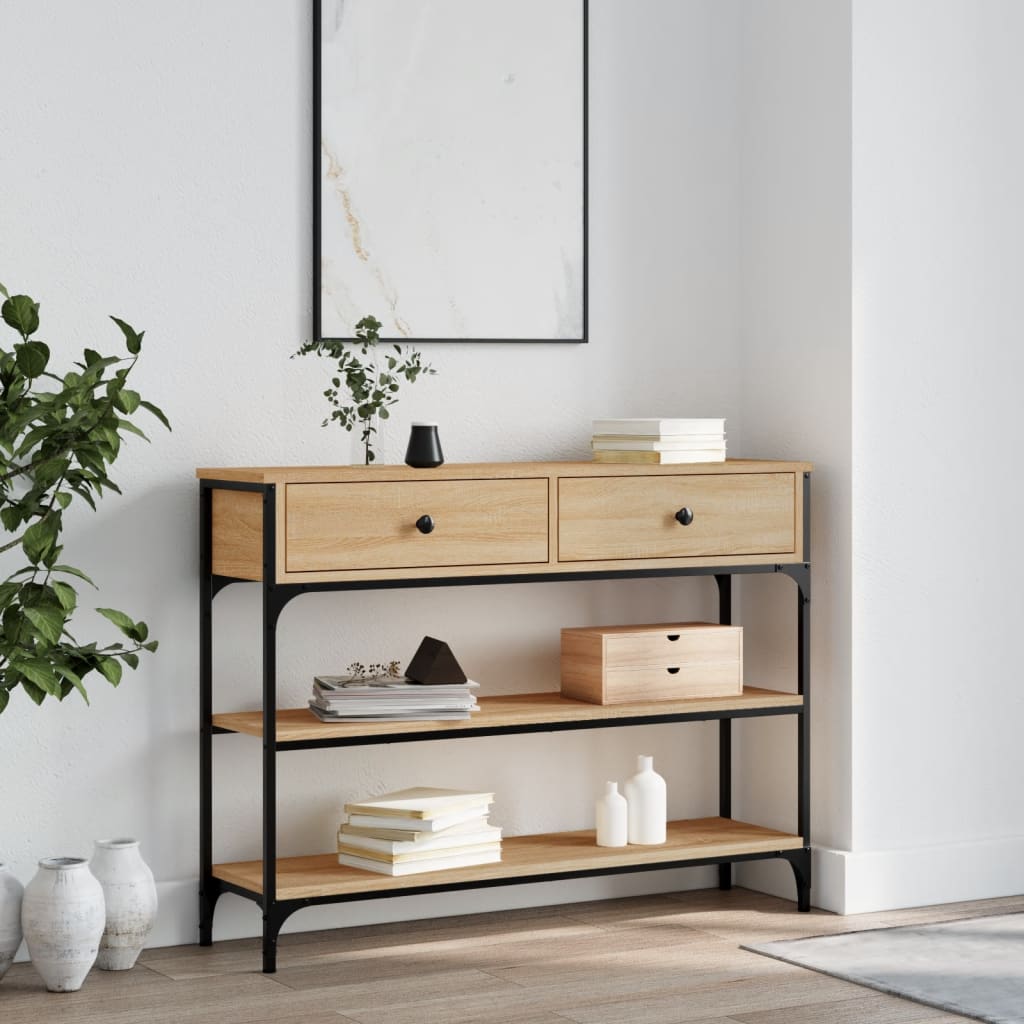 Console Tafel Met Lade Met Plank 100 X 25 X 75 Cm