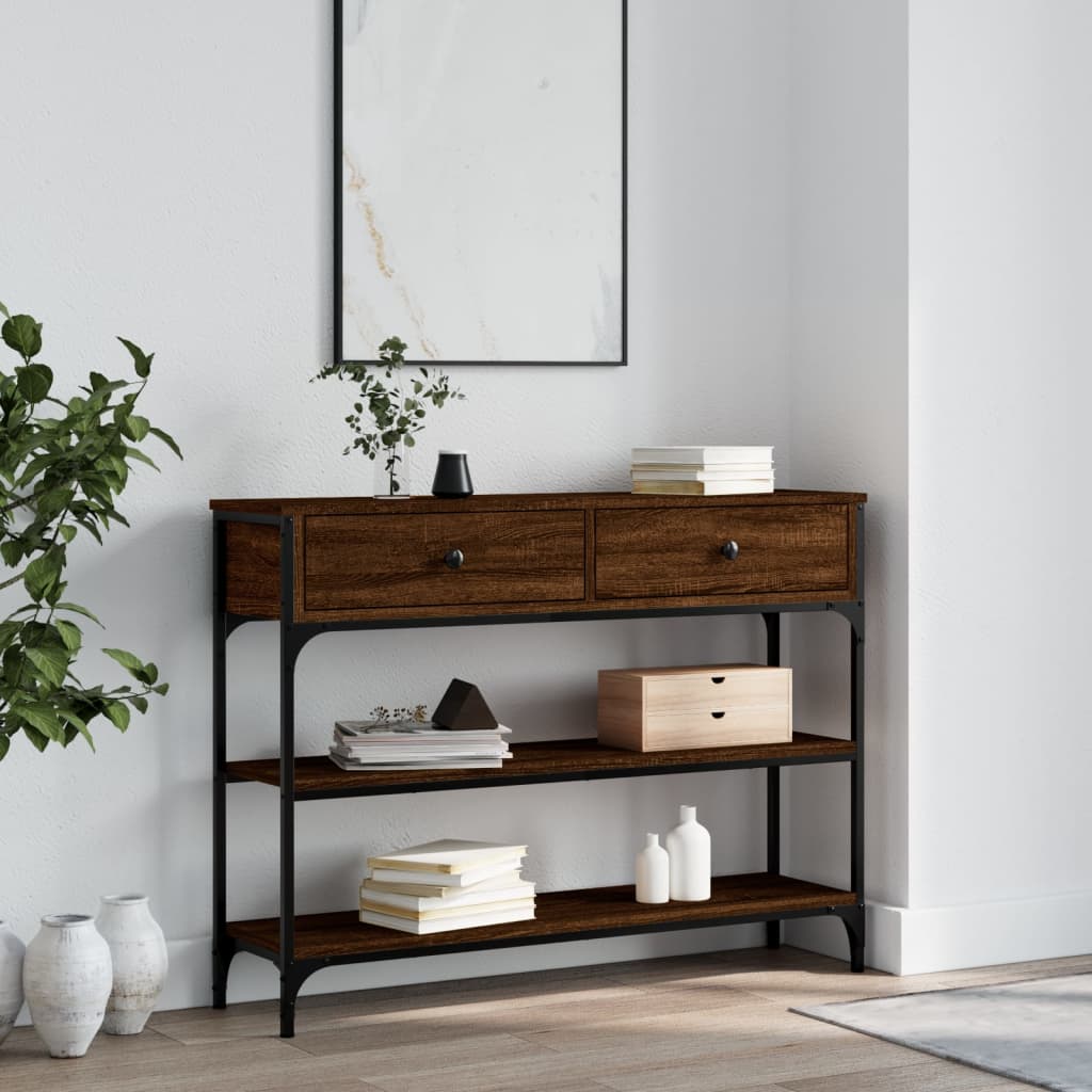 Console Tafel Met Lade Met Plank 100 X 25 X 75 Cm
