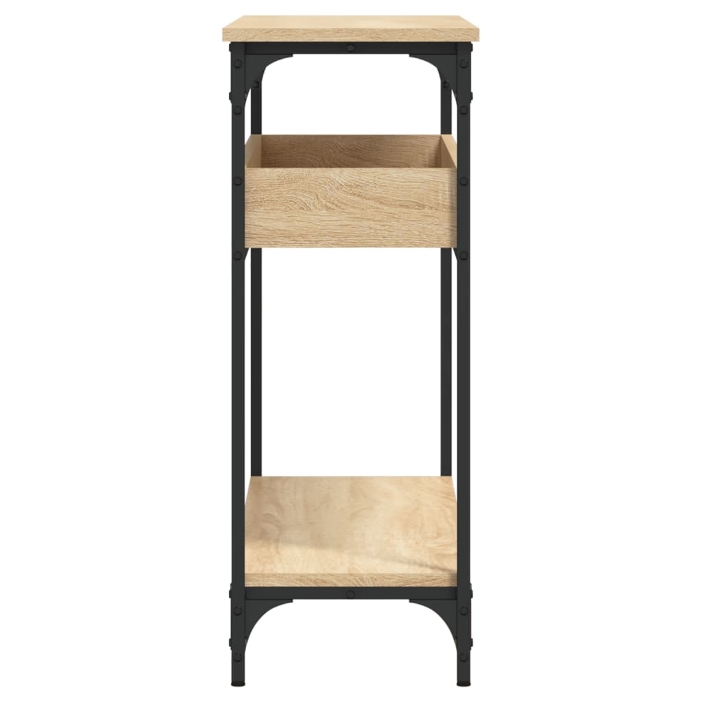 Wandtafel Met Schap 100X29X75 Cm Bewerkt Hout Kleur