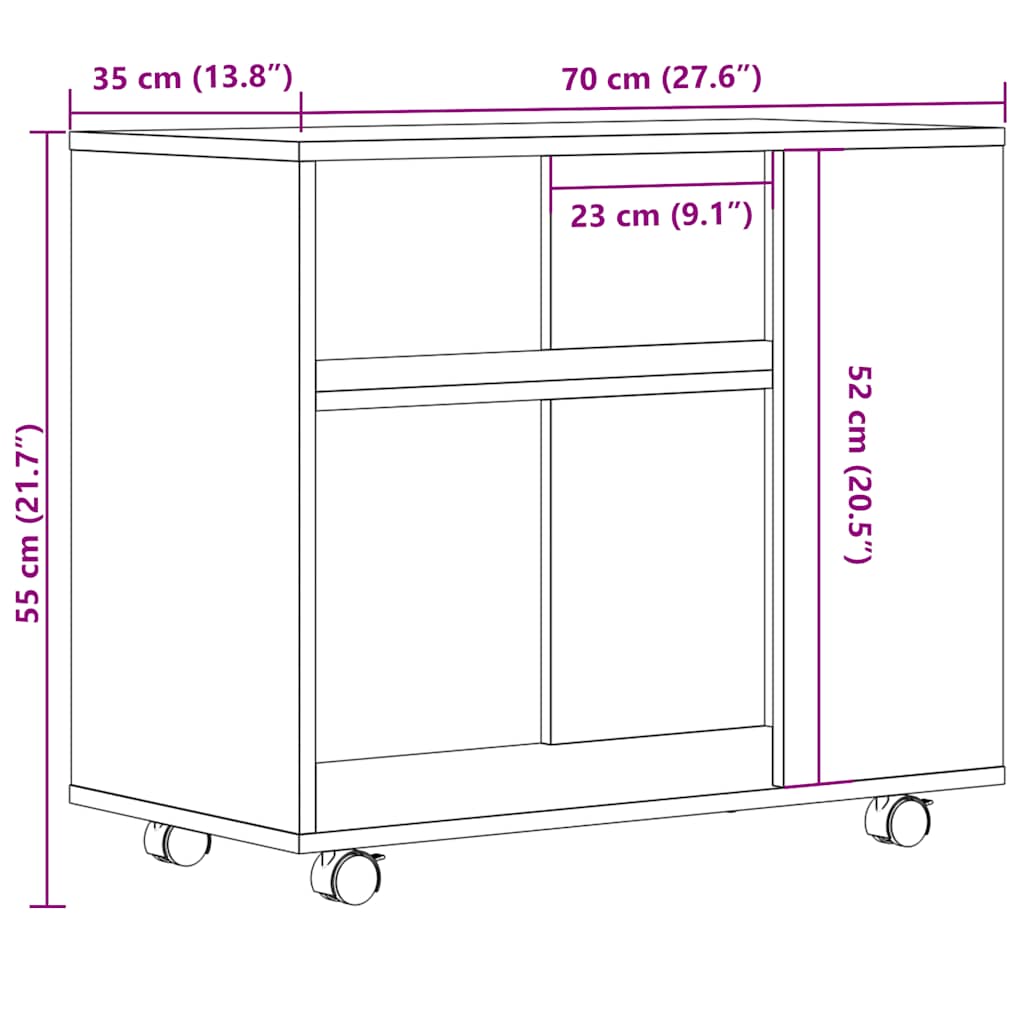 Bijzettafel 70X35X55 Cm Bewerkt Hout