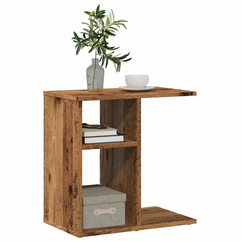 Bijzettafel 50X30X50 Cm Bewerkt Hout Artisanaal Eikenkleur