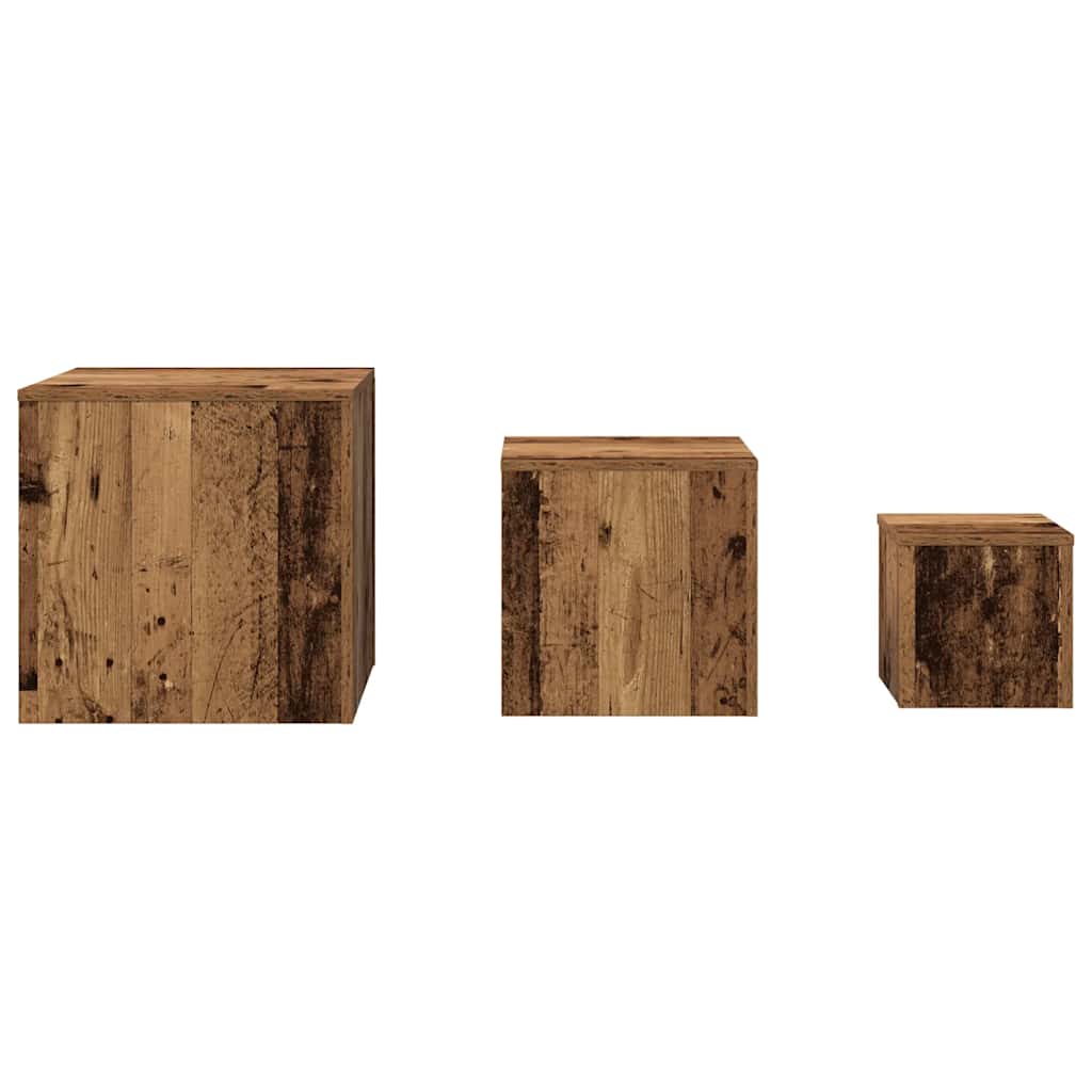 Bijzettafels Bewerkt Hout Artisanaal Eikenkleur