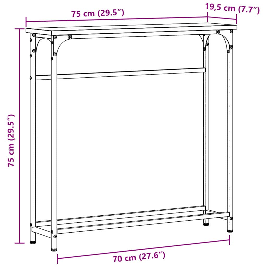 Console Tafel 75 X 19.5 X 75 Cm